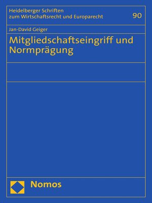 cover image of Mitgliedschaftseingriff und Normprägung